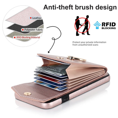 For iPhone SE 2022 / SE 2020 / 8 / 7 Anti-theft RFID Card Slot Phone Case(Rose Gold) - iPhone SE 2022 / 2020 / 8 / 7 Cases by buy2fix | Online Shopping UK | buy2fix