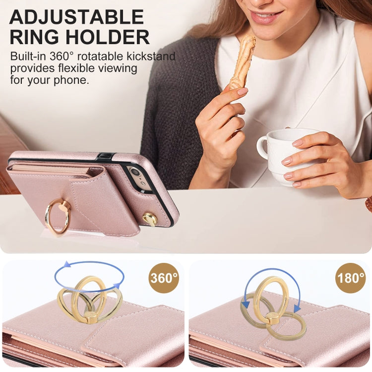 For iPhone SE 2022 / SE 2020 / 8 / 7 Anti-theft RFID Card Slot Phone Case(Rose Gold) - iPhone SE 2022 / 2020 / 8 / 7 Cases by buy2fix | Online Shopping UK | buy2fix