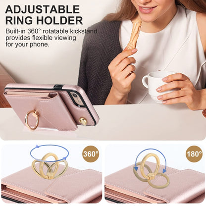 For iPhone SE 2022 / SE 2020 / 8 / 7 Anti-theft RFID Card Slot Phone Case(Rose Gold) - iPhone SE 2022 / 2020 / 8 / 7 Cases by buy2fix | Online Shopping UK | buy2fix