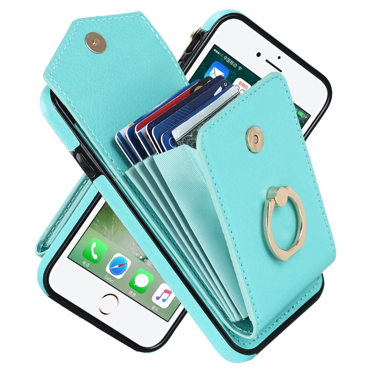 For iPhone SE 2022 / SE 2020 / 8 / 7 Anti-theft RFID Card Slot Phone Case(Mint Green) - iPhone SE 2022 / 2020 / 8 / 7 Cases by buy2fix | Online Shopping UK | buy2fix