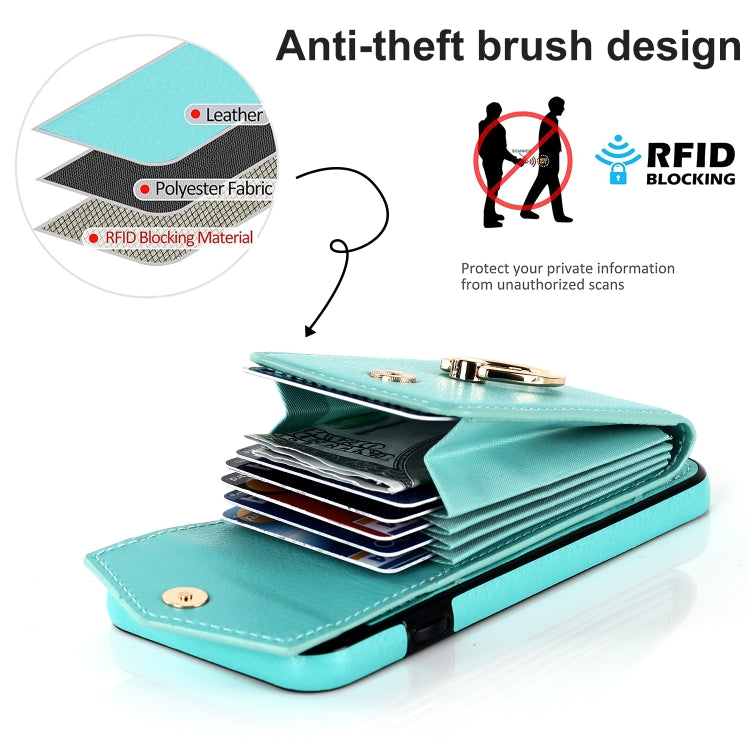 For iPhone SE 2022 / SE 2020 / 8 / 7 Anti-theft RFID Card Slot Phone Case(Mint Green) - iPhone SE 2022 / 2020 / 8 / 7 Cases by buy2fix | Online Shopping UK | buy2fix