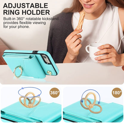 For iPhone SE 2022 / SE 2020 / 8 / 7 Anti-theft RFID Card Slot Phone Case(Mint Green) - iPhone SE 2022 / 2020 / 8 / 7 Cases by buy2fix | Online Shopping UK | buy2fix