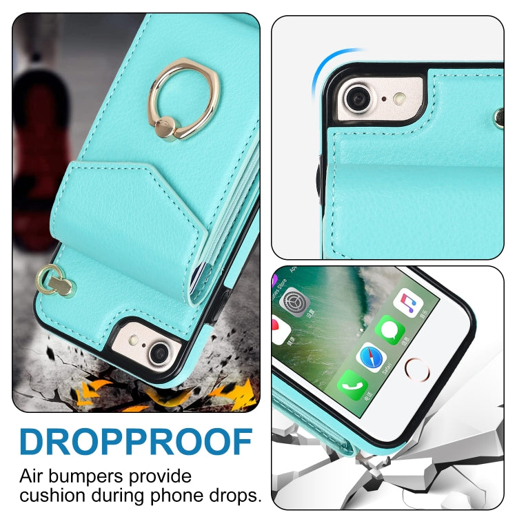 For iPhone SE 2022 / SE 2020 / 8 / 7 Anti-theft RFID Card Slot Phone Case(Mint Green) - iPhone SE 2022 / 2020 / 8 / 7 Cases by buy2fix | Online Shopping UK | buy2fix
