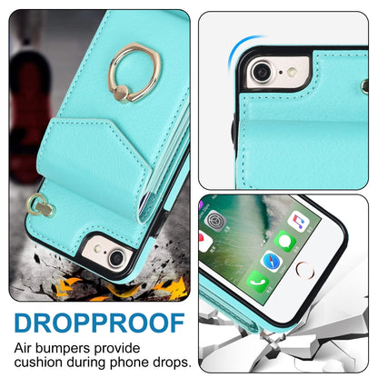For iPhone SE 2022 / SE 2020 / 8 / 7 Anti-theft RFID Card Slot Phone Case(Mint Green) - iPhone SE 2022 / 2020 / 8 / 7 Cases by buy2fix | Online Shopping UK | buy2fix