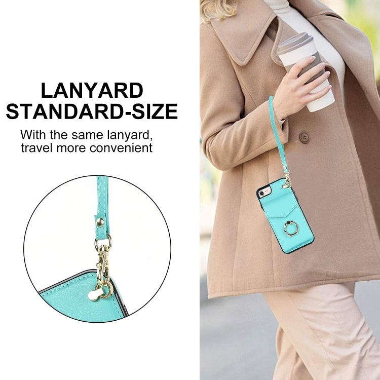 For iPhone SE 2022 / SE 2020 / 8 / 7 Anti-theft RFID Card Slot Phone Case(Mint Green) - iPhone SE 2022 / 2020 / 8 / 7 Cases by buy2fix | Online Shopping UK | buy2fix