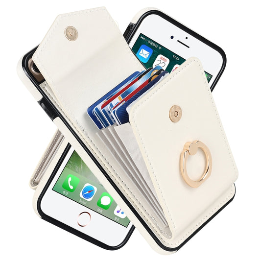 For iPhone 8 Plus / 7 Plus Anti-theft RFID Card Slot Phone Case(Beige) - More iPhone Cases by buy2fix | Online Shopping UK | buy2fix