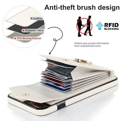 For iPhone 8 Plus / 7 Plus Anti-theft RFID Card Slot Phone Case(Beige) - More iPhone Cases by buy2fix | Online Shopping UK | buy2fix