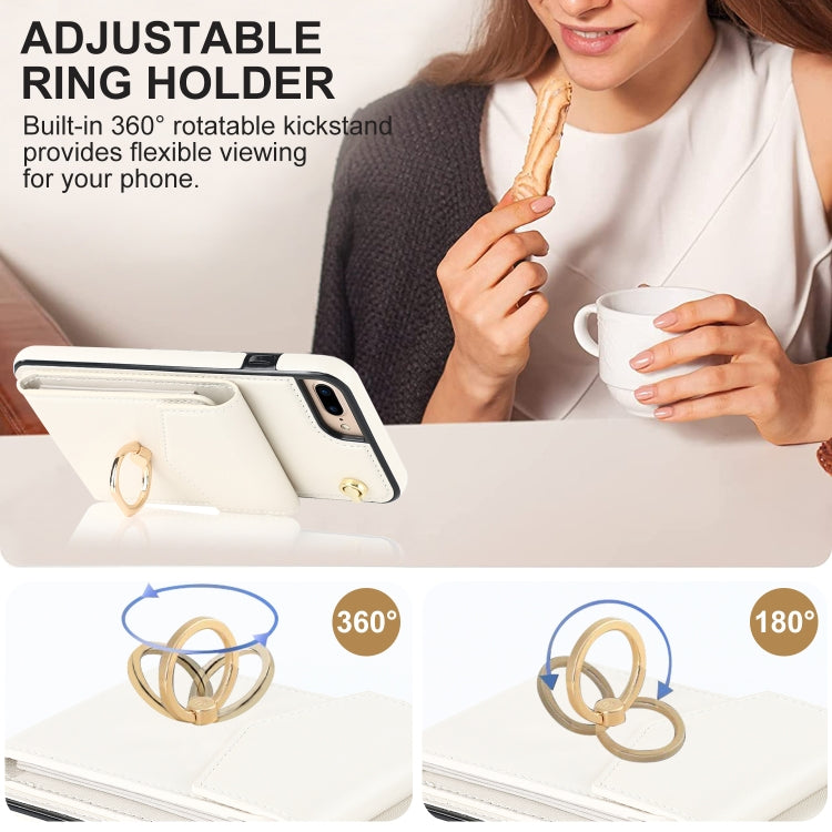 For iPhone 8 Plus / 7 Plus Anti-theft RFID Card Slot Phone Case(Beige) - More iPhone Cases by buy2fix | Online Shopping UK | buy2fix