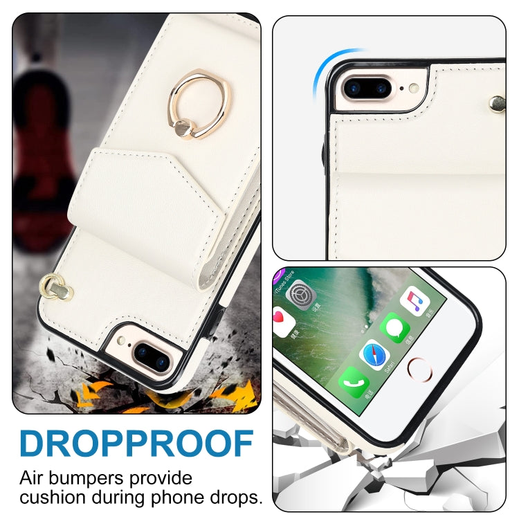 For iPhone 8 Plus / 7 Plus Anti-theft RFID Card Slot Phone Case(Beige) - More iPhone Cases by buy2fix | Online Shopping UK | buy2fix