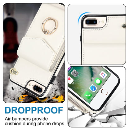 For iPhone 8 Plus / 7 Plus Anti-theft RFID Card Slot Phone Case(Beige) - More iPhone Cases by buy2fix | Online Shopping UK | buy2fix