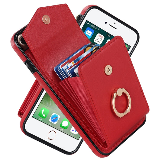 For iPhone 8 Plus / 7 Plus Anti-theft RFID Card Slot Phone Case(Red) - More iPhone Cases by buy2fix | Online Shopping UK | buy2fix