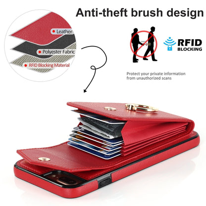 For iPhone 8 Plus / 7 Plus Anti-theft RFID Card Slot Phone Case(Red) - More iPhone Cases by buy2fix | Online Shopping UK | buy2fix