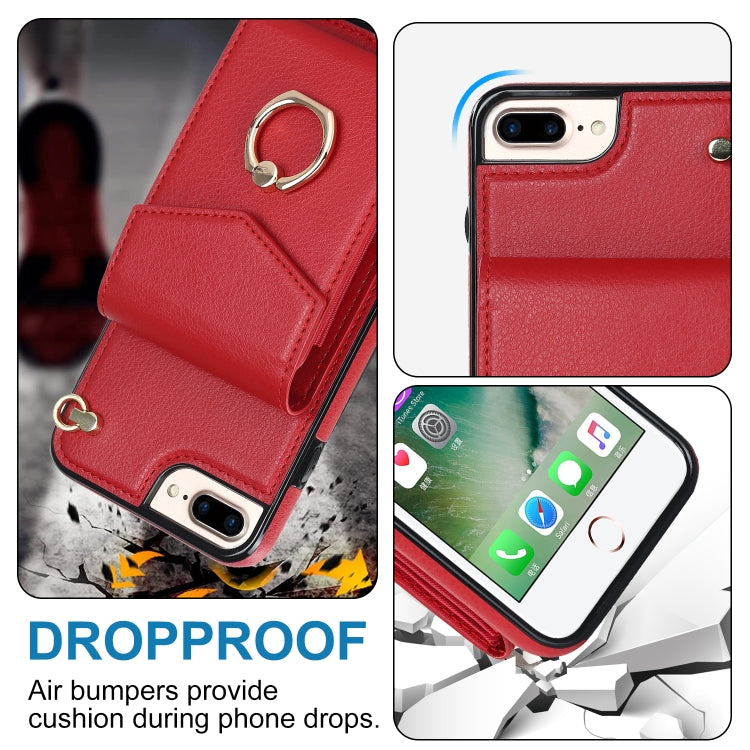 For iPhone 8 Plus / 7 Plus Anti-theft RFID Card Slot Phone Case(Red) - More iPhone Cases by buy2fix | Online Shopping UK | buy2fix