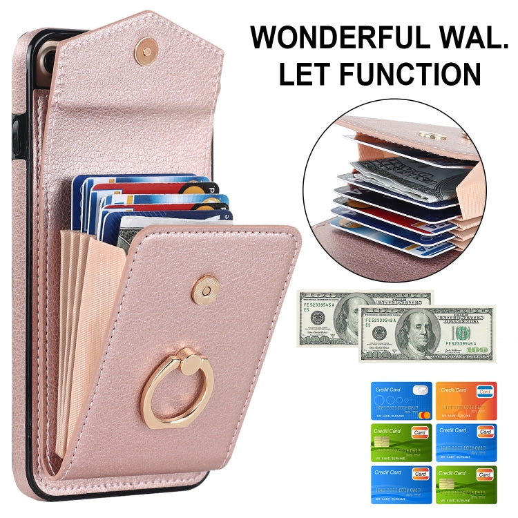 For iPhone 8 Plus / 7 Plus Anti-theft RFID Card Slot Phone Case(Rose Gold) - More iPhone Cases by buy2fix | Online Shopping UK | buy2fix
