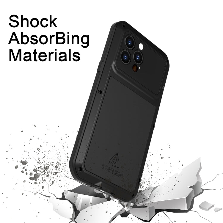 For iPhone 14 Pro Max LOVE MEI Metal Shockproof Life Waterproof Dustproof Phone Case(White) - iPhone 14 Pro Max Cases by LOVE MEI | Online Shopping UK | buy2fix