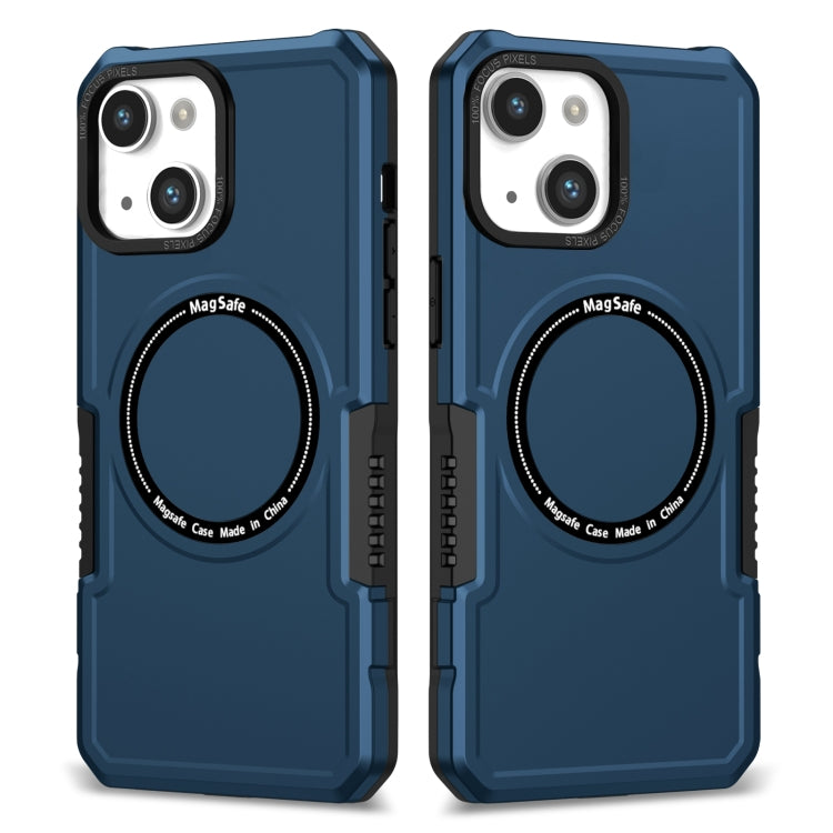 For iPhone 14 Plus MagSafe Shockproof Armor Phone Case(Dark Blue) by buy2fix