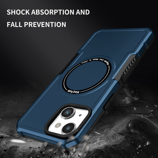 For iPhone 14 Plus MagSafe Shockproof Armor Phone Case(Dark Blue) by buy2fix