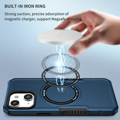For iPhone 14 Plus MagSafe Shockproof Armor Phone Case(Dark Blue) by buy2fix