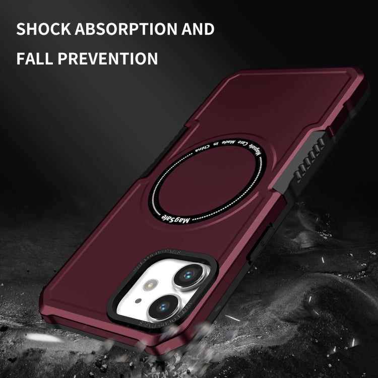 For iPhone 11 MagSafe Shockproof Armor Phone Case(Wine Red) - iPhone 11 Cases by buy2fix | Online Shopping UK | buy2fix