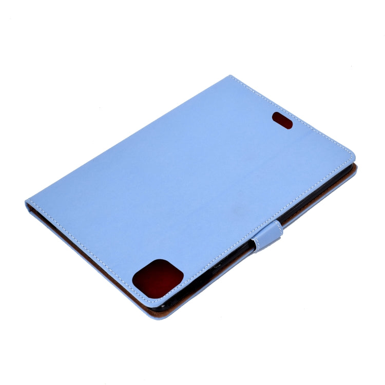 For iPad Pro 11 (2020) Sewing Thread Horizontal Solid Color Flat Leather Tablet Case with Sleep Function & Pen Cover & Anti Skid Strip & Card Slot & Holder(Light Star Blue) - iPad Pro 11 (2020) Cases by buy2fix | Online Shopping UK | buy2fix