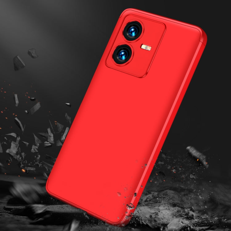 For vivo Y22 / Y22s GKK Three Stage Splicing Full Coverage PC Phone Case(Red) - vivo Cases by GKK | Online Shopping UK | buy2fix