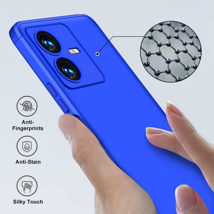 For vivo Y22 / Y22s GKK Three Stage Splicing Full Coverage PC Phone Case(Blue) - vivo Cases by GKK | Online Shopping UK | buy2fix