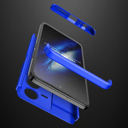 For vivo Y22 / Y22s GKK Three Stage Splicing Full Coverage PC Phone Case(Blue) - vivo Cases by GKK | Online Shopping UK | buy2fix