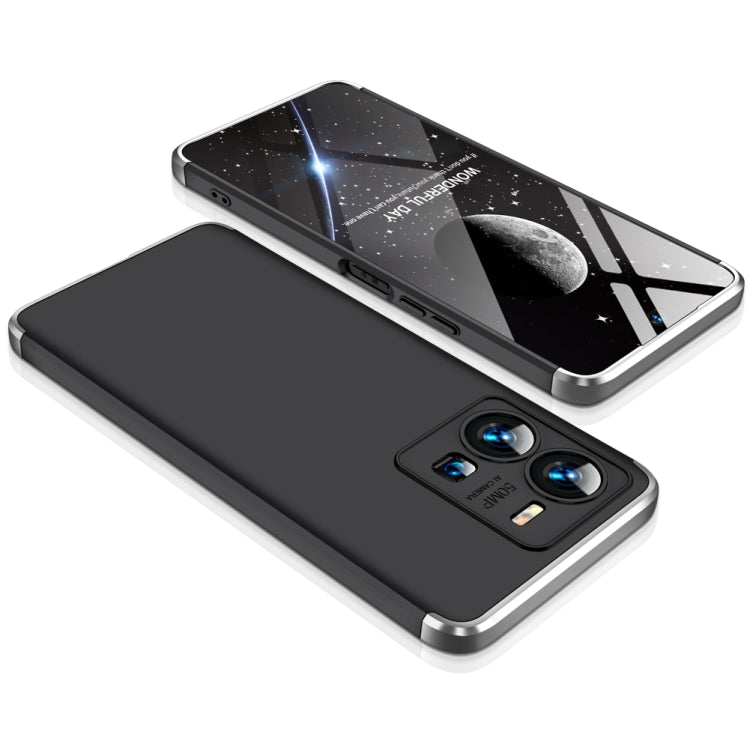 For vivo Y35 2022 GKK Three Stage Splicing Full Coverage PC Phone Case(Black Silver) - vivo Cases by GKK | Online Shopping UK | buy2fix