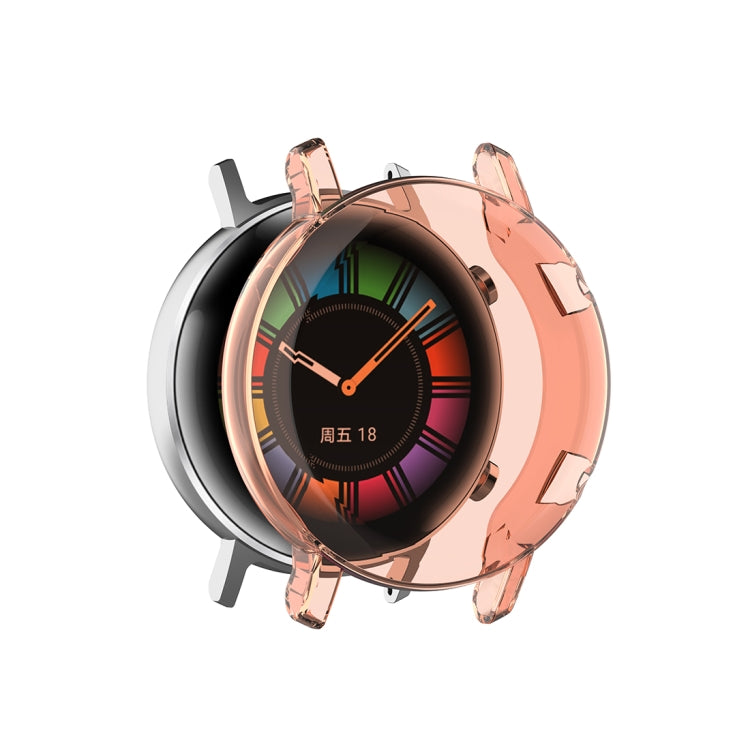 For Huawei Watch GT2 42mm Full Coverage Watch Protective Case with Screen(Transparent Pink) - Watch Cases by Huawei | Online Shopping UK | buy2fix