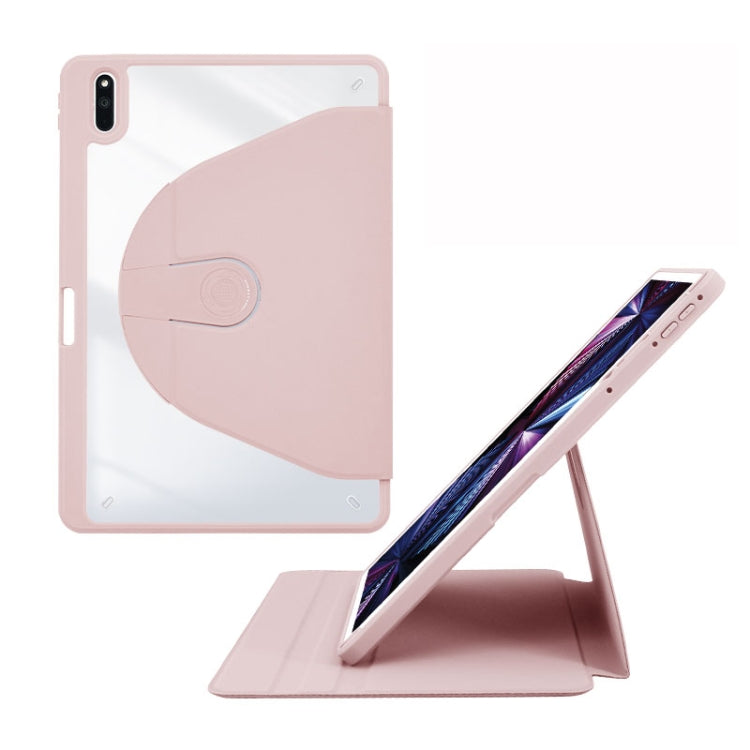 For Huawei MatePad Pro 11 2022 Acrylic 360 Degree Rotation Holder Tablet Leather Case(Baby Pink) - Huawei by buy2fix | Online Shopping UK | buy2fix