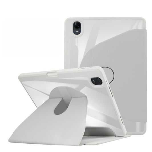 For OPPO Pad 11 2022 Acrylic 360 Degree Rotation Holder Tablet Leather Case(Grey) - OPPO by buy2fix | Online Shopping UK | buy2fix