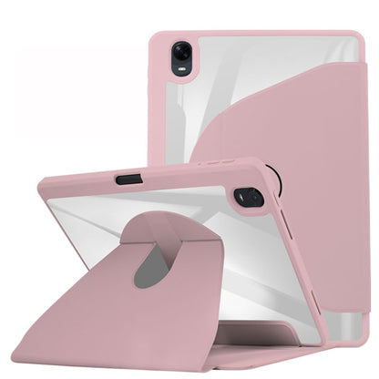 For OPPO Pad 11 2022 Acrylic 360 Degree Rotation Holder Tablet Leather Case(Baby Pink) - OPPO by buy2fix | Online Shopping UK | buy2fix