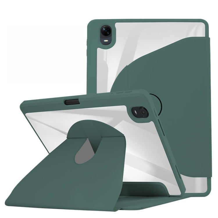 For OPPO Pad 11 2022 Acrylic 360 Degree Rotation Holder Tablet Leather Case(Emerald Green) - OPPO by buy2fix | Online Shopping UK | buy2fix
