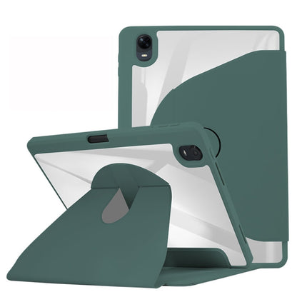 For OPPO Pad 11 2022 Acrylic 360 Degree Rotation Holder Tablet Leather Case(Emerald Green) - OPPO by buy2fix | Online Shopping UK | buy2fix
