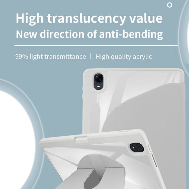 For OPPO Pad 11 2022 Acrylic 360 Degree Rotation Holder Tablet Leather Case(White Ice) - OPPO by buy2fix | Online Shopping UK | buy2fix