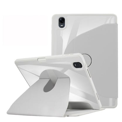 For OPPO Pad Air 10.3 2022 Acrylic 360 Degree Rotation Holder Tablet Leather Case(Grey) - OPPO by buy2fix | Online Shopping UK | buy2fix