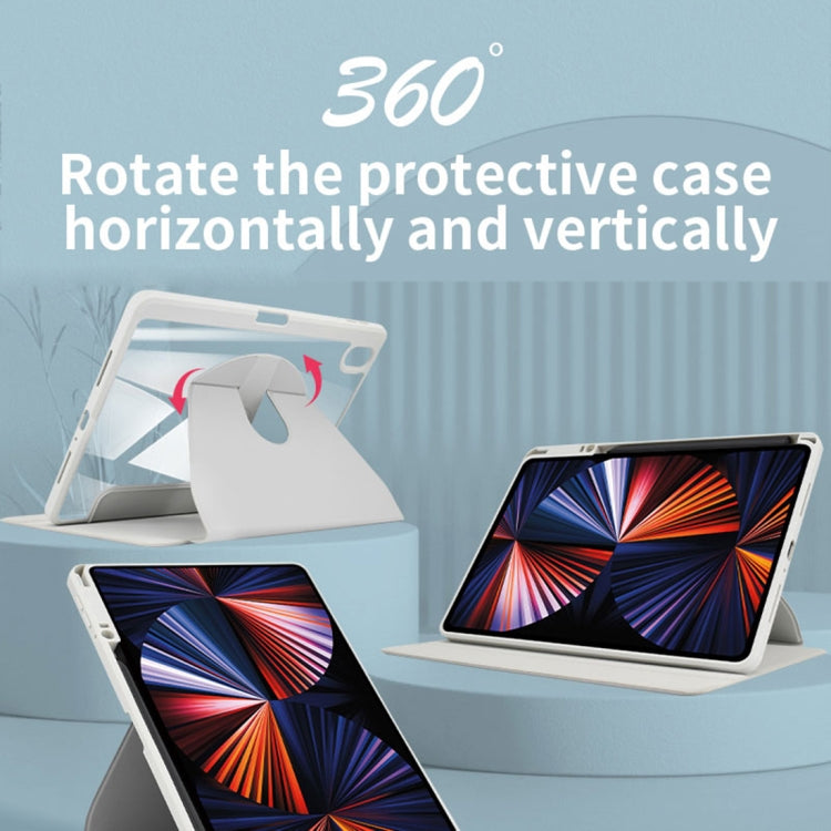 For OPPO Pad Air 10.3 2022 Acrylic 360 Degree Rotation Holder Tablet Leather Case(White Ice) - OPPO by buy2fix | Online Shopping UK | buy2fix