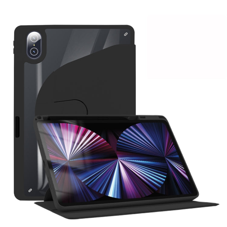 For Honor Tablet V7 Pro Acrylic 360 Degree Rotation Holder Tablet Leather Case(Black) - Honor by buy2fix | Online Shopping UK | buy2fix
