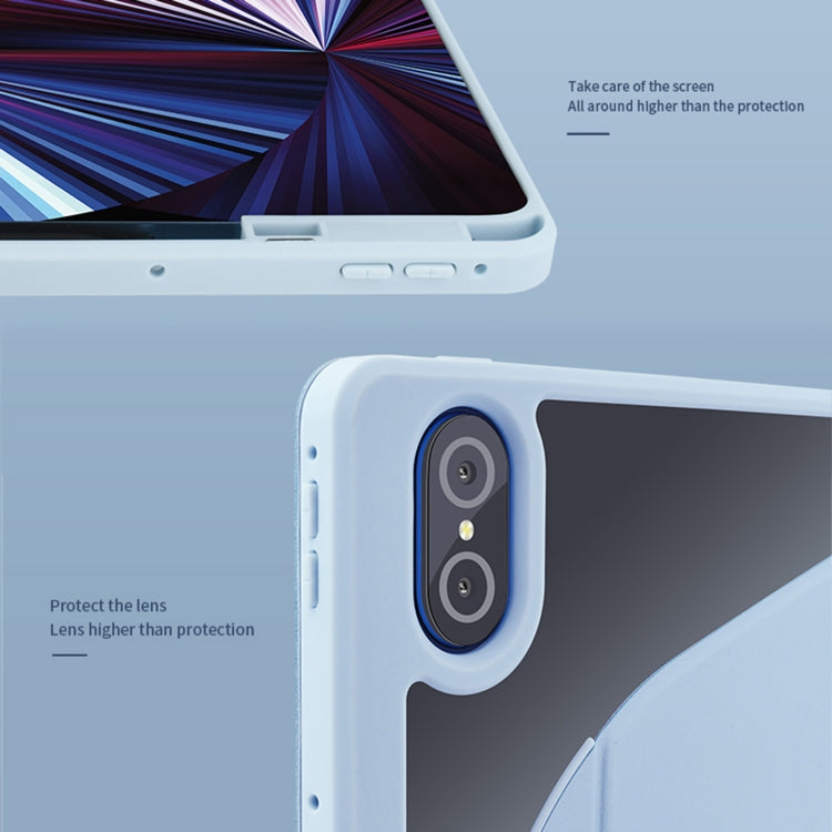 For Honor Tablet V7 Pro Acrylic 360 Degree Rotation Holder Tablet Leather Case(Black) - Honor by buy2fix | Online Shopping UK | buy2fix