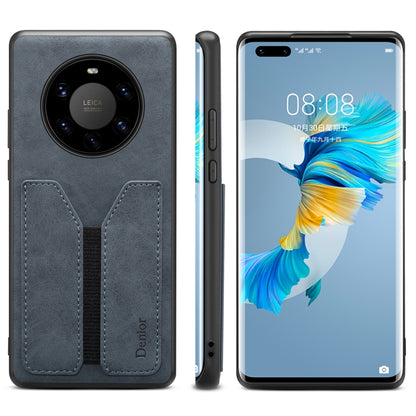 For Huawei Mate 40 Pro+ Denior DV Elastic Card PU Back Cover Phone Case(Grey) - Huawei Cases by Denior | Online Shopping UK | buy2fix