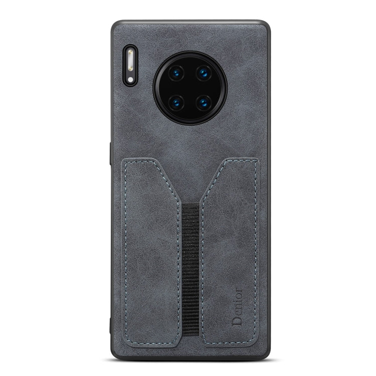 For Huawei Mate 30 Denior DV Elastic Card PU Back Cover Phone Case(Grey) - Huawei Cases by Denior | Online Shopping UK | buy2fix