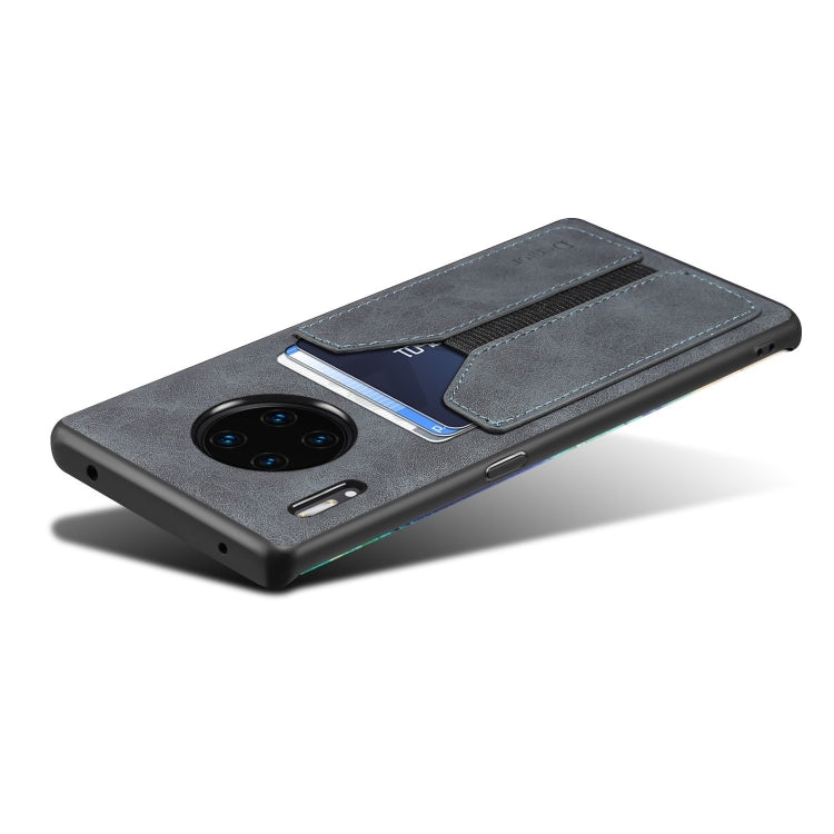 For Huawei Mate 30 Pro Denior DV Elastic Card PU Back Cover Phone Case(Grey) - Huawei Cases by Denior | Online Shopping UK | buy2fix