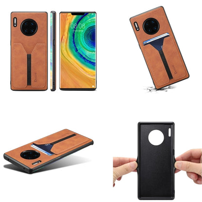 For Huawei Mate 30 Pro Denior DV Elastic Card PU Back Cover Phone Case(Grey) - Huawei Cases by Denior | Online Shopping UK | buy2fix