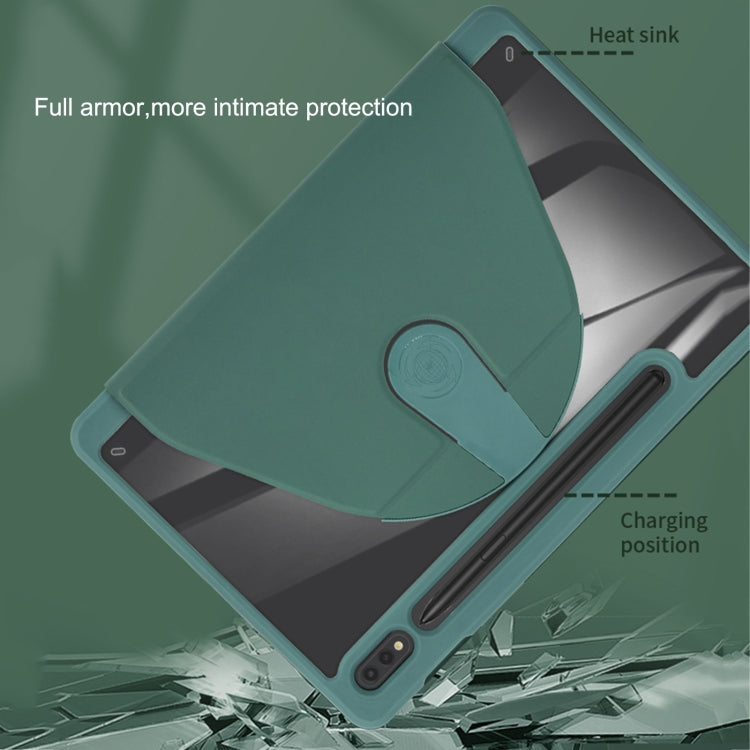 For Samsung Galaxy Tab A8 10.5 2021 Acrylic 360 Degree Rotation Holder Tablet Leather Case(Purple) - Other Galaxy Tab PC by buy2fix | Online Shopping UK | buy2fix
