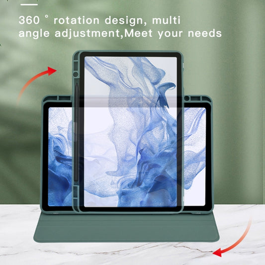 For Samsung Galaxy Tab S8 / S7 Acrylic 360 Degree Rotation Holder Tablet Leather Case(Black) by buy2fix