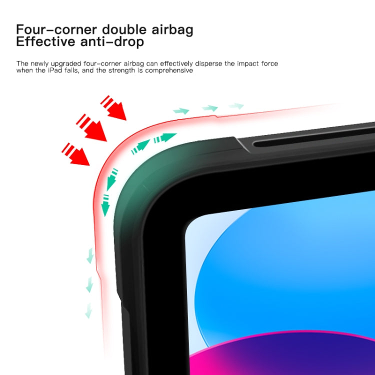 For iPad 2025 / 2022 Acrylic TPU Transparent Tablet Protective Case with Holder(Navy Blue) - iPad 2025 / 2022 Cases by buy2fix | Online Shopping UK | buy2fix