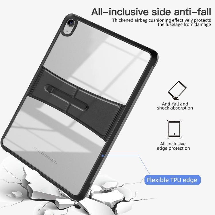 For iPad 2025 / 2022 Acrylic TPU Transparent Tablet Protective Case with Holder(Navy Blue) - iPad 2025 / 2022 Cases by buy2fix | Online Shopping UK | buy2fix