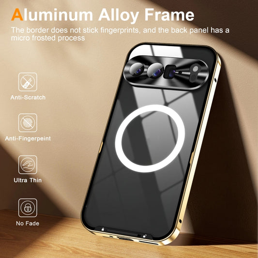 For Google Pixel 9 Pro XL MagSafe Magnetic Frosted Metal Phone Case(Gold) by buy2fix