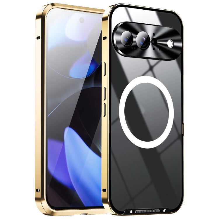 For Google Pixel 9 MagSafe Magnetic Frosted Metal Phone Case(Gold) - Google Cases by buy2fix | Online Shopping UK | buy2fix