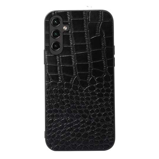 For Samsung Galaxy A14 5G Crocodile Texture Genuine Leather Phone Case(Black)